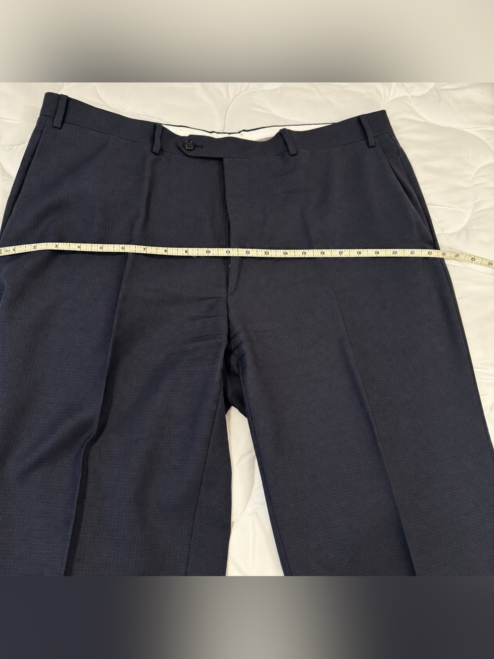 Canali 1934 Italy Men’s 2-Piece Suit Check Navy Blue 100% Wool Size 46R / 40x32 - Picture 7 of 12